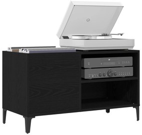 vidaXL Ντουλάπα Δίσκων Μαύρη Δρυς 84,5x38x48 εκ Επεξεργασμένο Ξύλο
