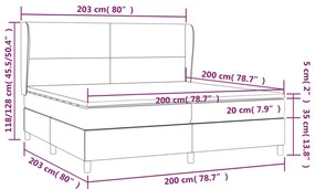 vidaXL Κρεβάτι Boxspring με Στρώμα Καπουτσίνο 200x200εκ.από Συνθ.Δέρμα
