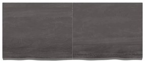 Ράφι Τοίχου Σκούρο Καφέ 120x50x(2-4) εκ. Επεξ. Μασίφ Ξύλο Δρυός - Καφέ