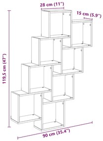 Ράφι κύβος τοίχου Παλιό ξύλο 90x15x119,5 cm Κατασκευασμένο ξύλο - Καφέ