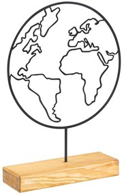 Διακοσμητικό Επιτραπέζιο World 565TNL1101 28x4x40cm Natural-Black Aberto Design Metal,Wood