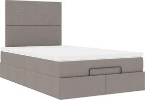 vidaXL Οθωμανικό κρεβάτι με στρώμα Taupe 120x190 cm Ύφασμα