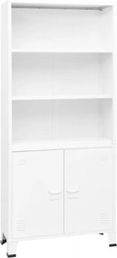 vidaXL Βιομηχανική Βιβλιοθήκη Λευκή 80 x 32 x 180 εκ. Ατσάλινη