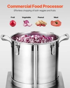 VEVOR Food Processor &amp; Vegetable Chopper 15L Food-Grade Stainless Steel Blender