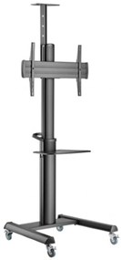 GEMBIRD ALUMINUM TV FLOOR STAND WITH CASTER WHEELS 37′-70′ BLACK