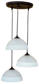 Φωτιστικό Οροφής GL-1020 Pendel 3L 02-0236 Black-White Heronia Μέταλλο,Γυαλί