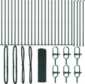 vidaXL Στύλος Περιφράξεων Πράσινο 50 x 0,4 μ (12 x 12 mm mesh)