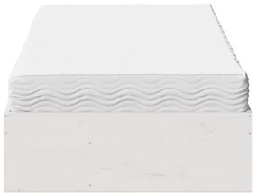 vidaXL Καναπές Κρεβάτι με Στρώμα Λευκό 90x200 εκ. Μασίφ Ξύλο Πεύκου