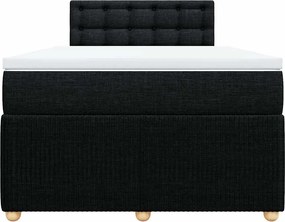 vidaXL Κρεβάτι Boxspring με Στρώμα Μαύρο 120x200 εκ. Υφασμάτινο