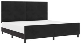vidaXL Σκελετός Κρεβατιού με κεφαλάρι Μαύρο 200 x 200 cm Βελούδο