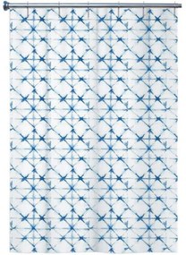 Κουρτίνα Μπάνιου Tie And Die AX00035479 180x200cm White-Blue Arvix 180Πx200Υ Πολυέστερ