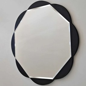 Καθρέπτης Τοίχου Fiore 552NOS2467 65x65cm Black Aberto Design Μοριοσανίδα, Μελαμίνη