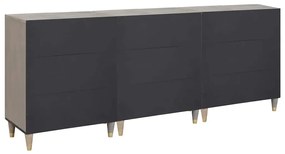 vidaXL Σετ Επίπλων Μπάνιου 3 pcs Γκρι και Χρυσό 180 x 33 x 75 εκ.