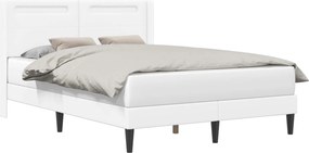 vidaXL Σκελετός Κρεβατιού με κεφαλάρι Λευκό 140 x 190 cm Τεχνητό Δέρμα