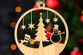 Intra απο ξύλο plywood 3mm-4mm πάχος Χριστουγεννιάτικο Στολίδι Δίασταση 8x8 cm INTRAFABR-108823615