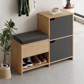 Παπουτσοθήκη Haven sapphire oak-ανθρακί 101x35x80εκ