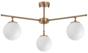 Φωτιστικό Οροφής - Πλαφονιέρα Atmaca 942FLG1107 70x70x39cm 3xE14 15W Gold-White Opviq