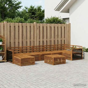 vidaXL Σειρά Καναπέ Εξωτερικού 8 pcs Φυσικό