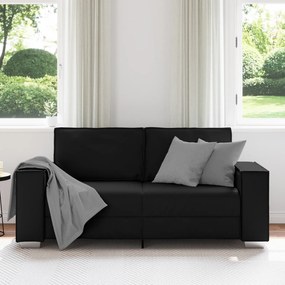 vidaXL Καναπές Loveseat Μαύρος 140 εκ Ψεύτικο Δέρμα