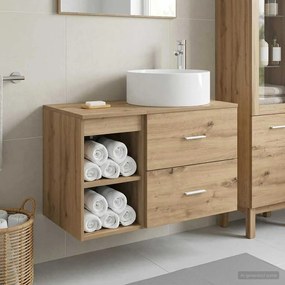 vidaXL Σετ Επίπλων Μπάνιου 2 pcs Artisan Δρυς Επεξεργασμένο Ξύλο