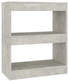vidaXL Βιβλιοθήκη/Διαχωριστικό Χώρου Γκρι Σκυροδέματος 60 x 30 x 72 εκ