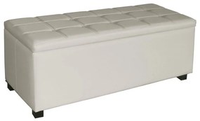 WOODWELL Ε7045,1DENISE Σκαμπό Αποθηκευτικό - Ταμπουρέ, PU Εκρού 113x43x45cm Ε7045,1