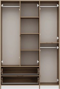 Τριφυλλη Ντουλαπα Λευκο/Χρυσο ELINA 52x140x208