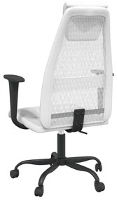 Καρέκλα Γραφείου Ρυθμ. Ύψος Λευκή Διχτυωτό Ύφασμα/Συνθ. Δέρμα - Λευκό