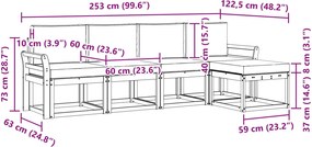 vidaXL Σειρά Καναπέ Εξωτερικού 5 τμχ. Άσπρο και Ανθρακί