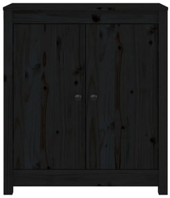 Ντουλάπια 2 τεμ. Μαύρα 70 x 35 x 80 εκ. από Μασίφ Ξύλο Πεύκου - Μαύρο