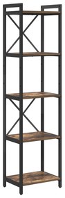 vidaXL Βιβλιοθήκη Καπνιστή δρυς 40 x 30 x 153 εκ Επεξεργασμένο ξύλο