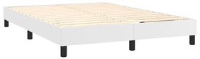 Πλαίσιο Κρεβατιού Boxspring Λευκό 140x190 εκ. Συνθετικό Δέρμα - Λευκό