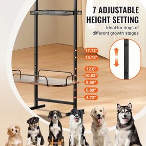 VEVOR Pet Feeding Station with Storage Dog Food &amp; Toy Organizer Raised Dog Bowls
