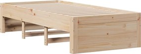 vidaXL Κρεβάτι Βιβλιοθήκη Χωρίς Στρώμα 75x190 εκ Μασίφ Ξύλο Πεύκο