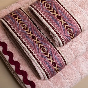 Πετσέτα Προσώπου (50x100) White Fabric Lima Pink 600gsm