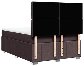 Κρεβάτι Boxspring με Στρώμα Σκούρο Καφέ 140x190 εκ. Υφασμάτινο 3293980