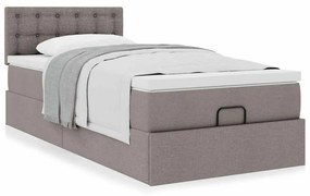 VidaXL Οθωμανικό κρεβάτι με στρώμα Taupe 90x190cm ύφασμα