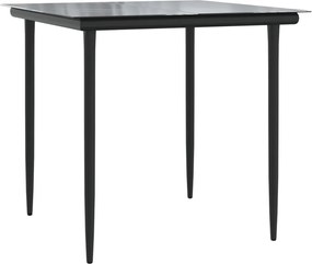 vidaXL Σετ Τραπεζαρίας Κήπου 5 τεμ. Γκρι Συνθ. Ρατάν με Μαξιλάρια