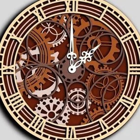 Intra απο ξύλο plywood 3mm-4mm πάχος – Ξύλινο ρολόι πολλαπλών στρώσεων με ξύλο Gears 45x50 cm INTRAVECTRY-MY561062