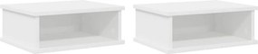 vidaXL Κομοδίνο 2 pcs Λευκό 40 x 31 x 15 εκ Επεξεργασμένο ξύλο