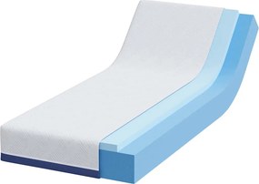vidaXL Στρώμα Λευκό και Μπλε 70 x 200 cm Ζακάρ ύφασμα