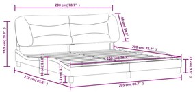 Πλαίσιο Κρεβατιού με Κεφαλάρι Κρεμ 200x200 εκ. Υφασμάτινο - Κρεμ