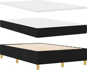 vidaXL LED Κρεβάτι με βάθρο με στρώμα Μαύρο 120 x 200 cm ύφασμα