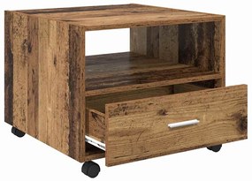 vidaXL Τραπεζάκι σαλονιού with Drawer Παλαιό ξύλο 55 x 55 x 45 cm