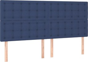 vidaXL Κρεβάτι Boxspring με Στρώμα Μπλε 160x200 εκ. Υφασμάτινο