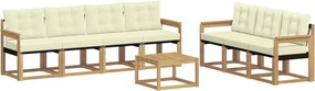vidaXL Σειρά Καναπέ Εξωτερικού με μαξιλάρι 8 pcs Λευκό και Κρεμ