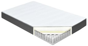 vidaXL Κρεβάτι Boxspring Σκούρο Γκρι 140 x 200 εκ. Υφασμάτινο