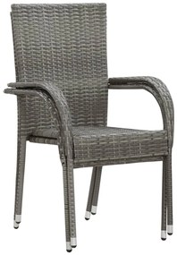 vidaXL Σετ Τραπεζαρίας Κήπου 3 Τεμαχίων Γκρι