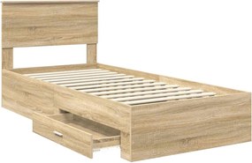 vidaXL Σκελετός Κρεβατιού Δρύς Sonoma 90 x 200 cm Επεξεργασμένο Ξύλο