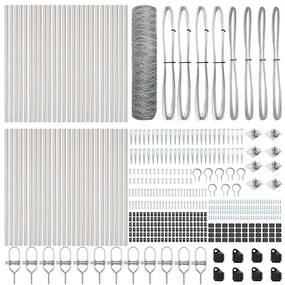 vidaXL Στύλος Περιφράξεων Ασημί 100 x 0,8 μ (36 mm δίχτυ) Ατσάλι